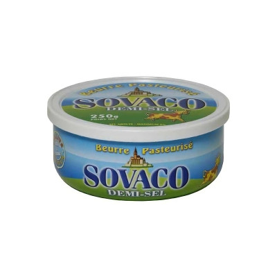 BEURRE PASTEURISE 1/2 SEL 250g SOVACO