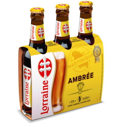 BIERE AMBREE BOUTEILLE PACK 5° 33clx3 LORRAINE