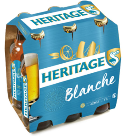BIERE BLANCHE BOUTEILLE PACK 5o 33cl HERITAGE