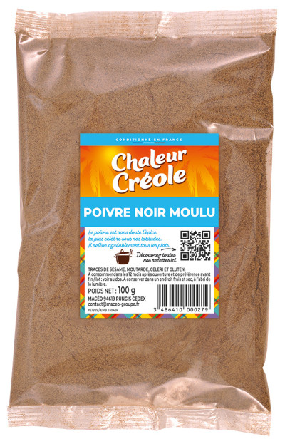 POIVRE NOIR MOULU 100g CHALEUR CREOLE