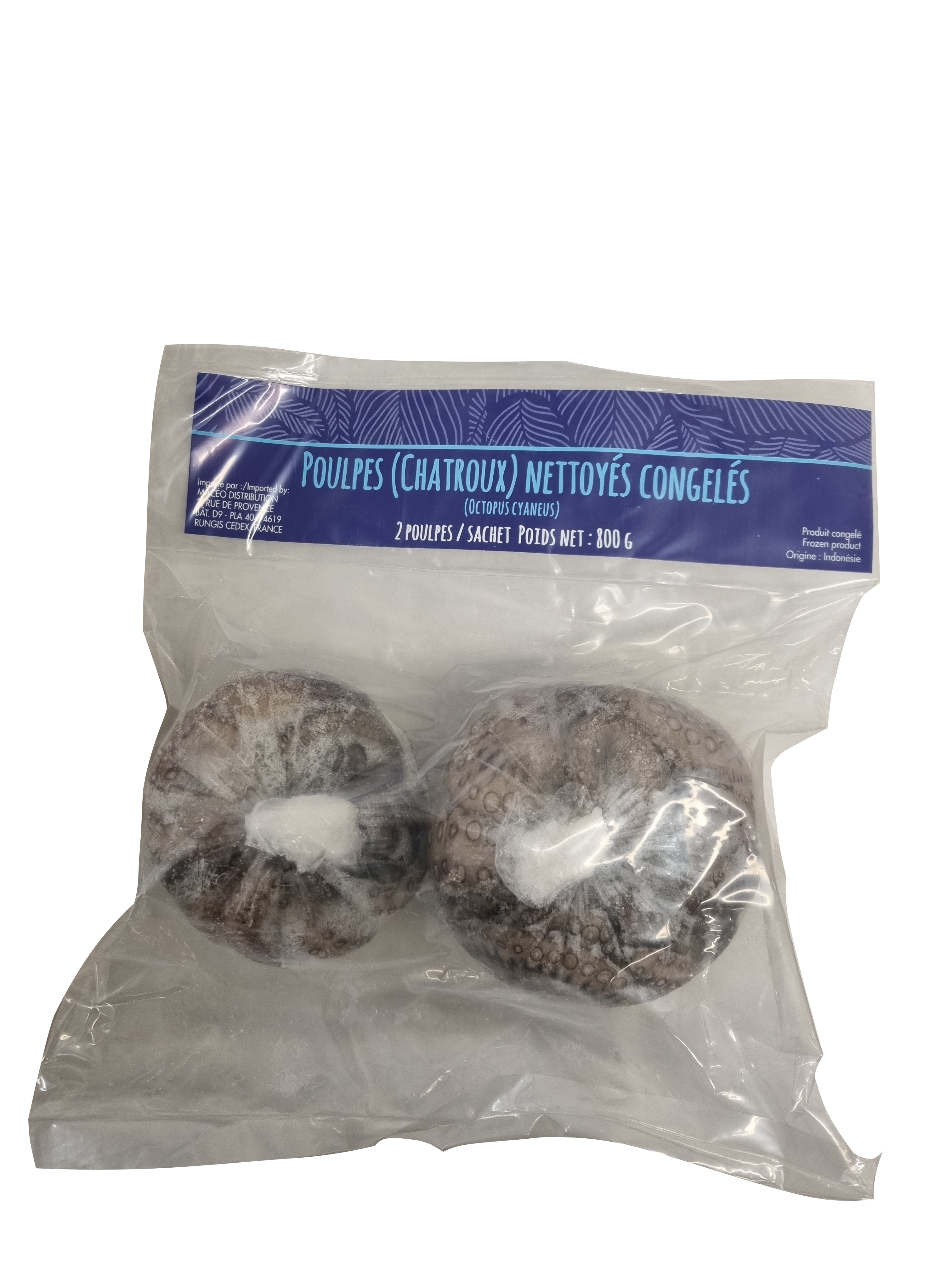 POULPE (CHATROU) 2  PIECES PAR SAC DE 800g